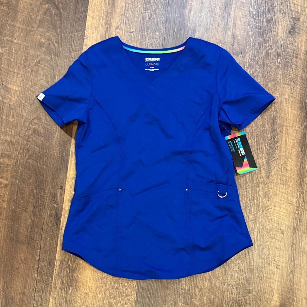 Scrubstar Blue Short Sleeve Top Women's XS‎ NWT